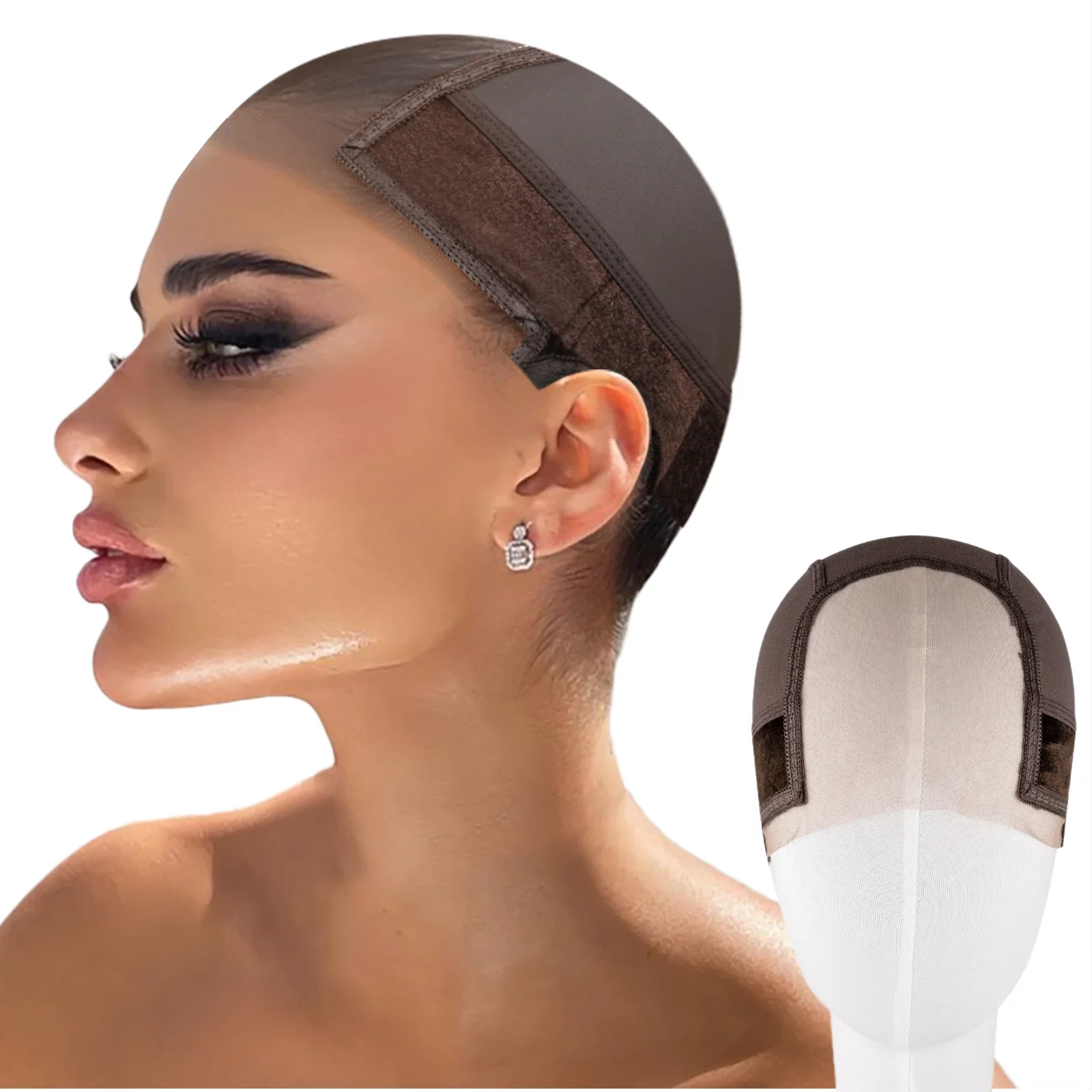 4x5 Lace Wig Grip Cap for Women Non-Slip Glueless Wig Gripper with Adjustable Velcro Headband Ear Cutouts view 2