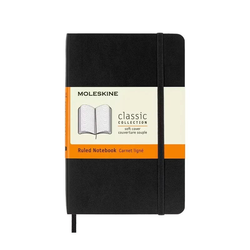 

Блокнот Moleskine 192pg в линейку, 3.5"x 5.5", черный, мягкая обложка