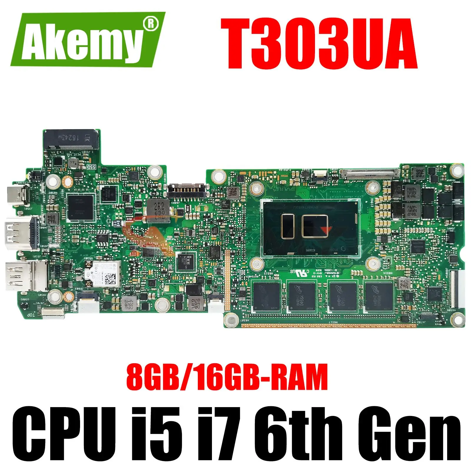 

T303UA Mainboard for ASUS T303 T303U Laptop Motherboard With I5-6200U I7-6500U CPU 8GB 16GB RAM 100% test ok