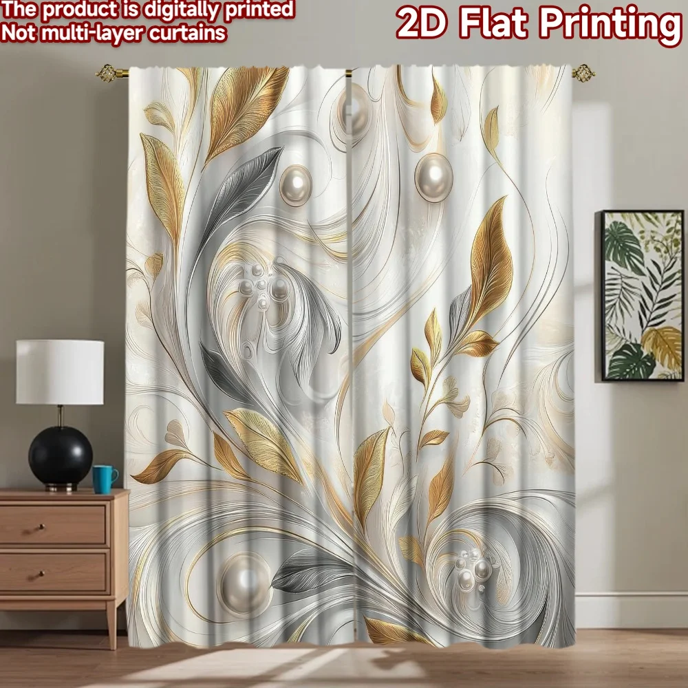 

1pc 2D flat Photography Backdrop Background Banner Gold and Silver Leaves 100% Polyester Party Decorations Use for Suitable for