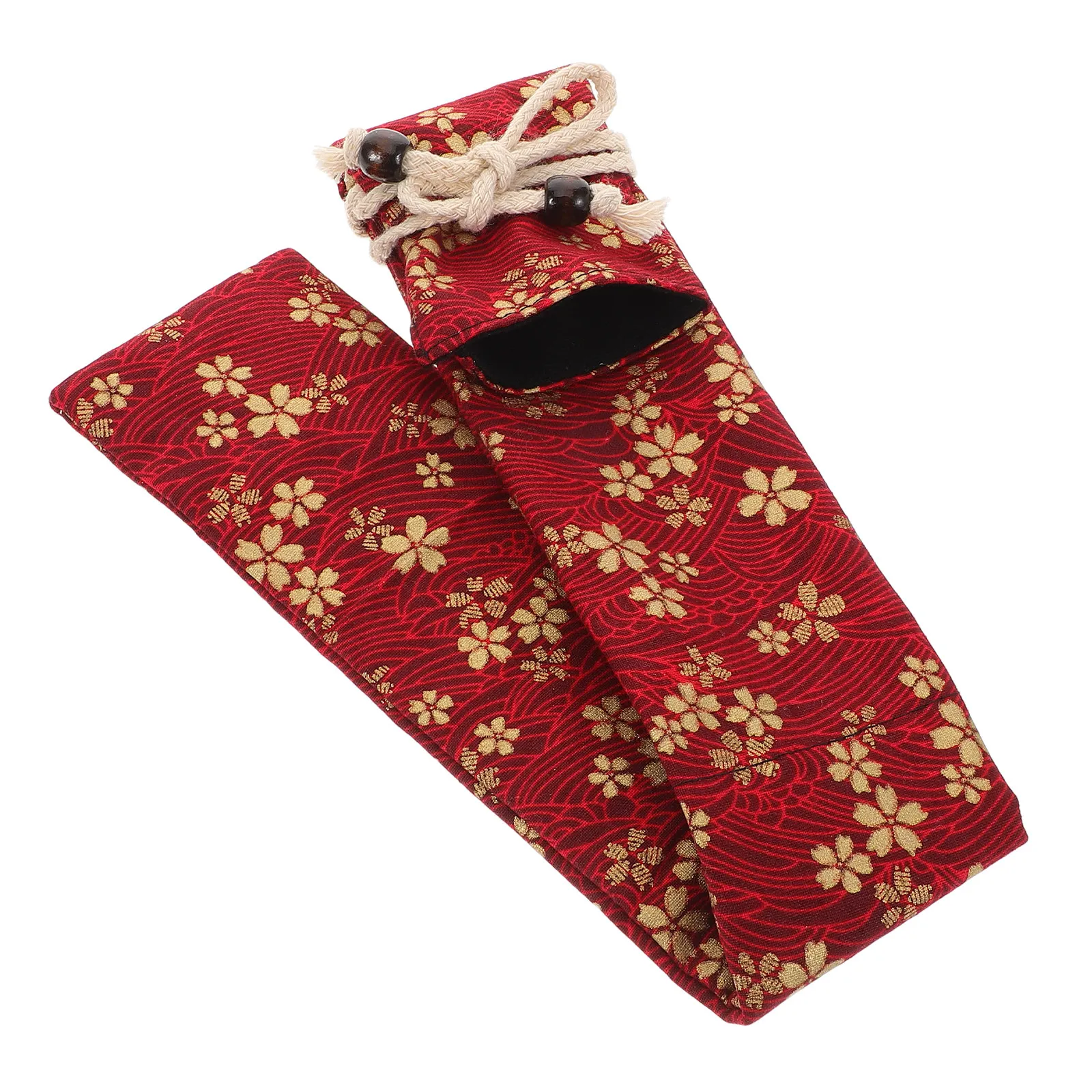 Drumstick Storage Bag Double Layer Fabric Portable Carry Case Floral Pattern Mallet Holder for Drummers