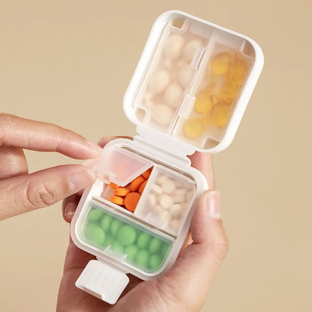 Double Layer Pill Organizer Portable Moistureproof Plastic Pill Storage Box Health Care Sealed Medicine Box