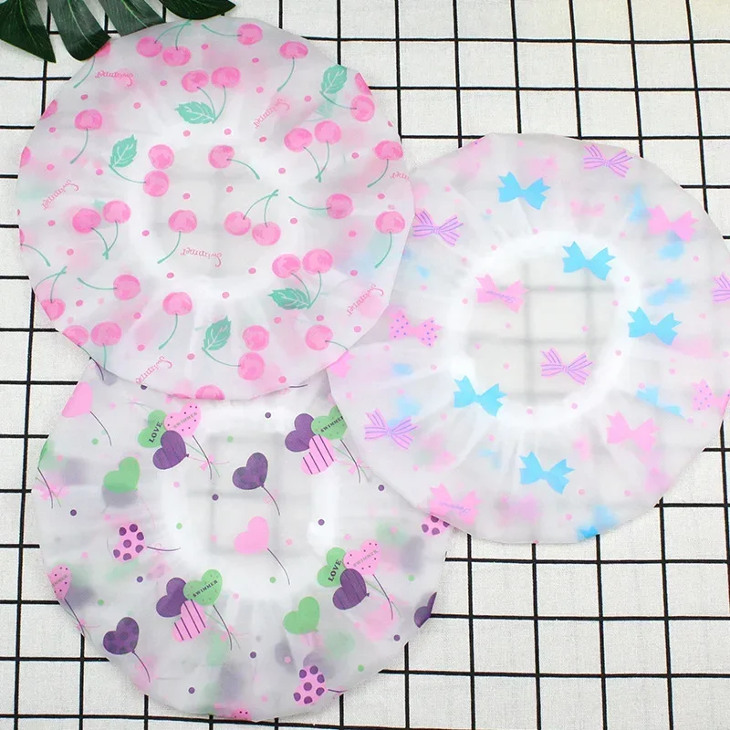 Hot Selling Waterproof Shower Cap Thickened Elastic Shower Cap Shower Cap Ladies Spa Bath Accessories Hair Salon Bathroom Produc