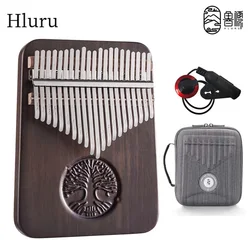 HLURU 21 Key Kalimba Musical Instrument Professional Thumb Piano Full Solid Wood Black Walnut Kalimba Finger Piano Portable