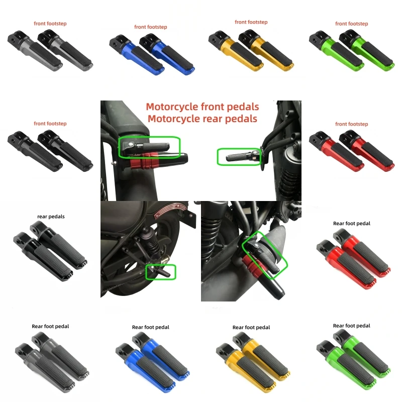 

Motorcycle Front Rear Foot Pegs Rider Passenger Pedal Front Foot Pegs Footrests For Kawasaki Z 900 750 650 Z400 Z650 Z750 Z900