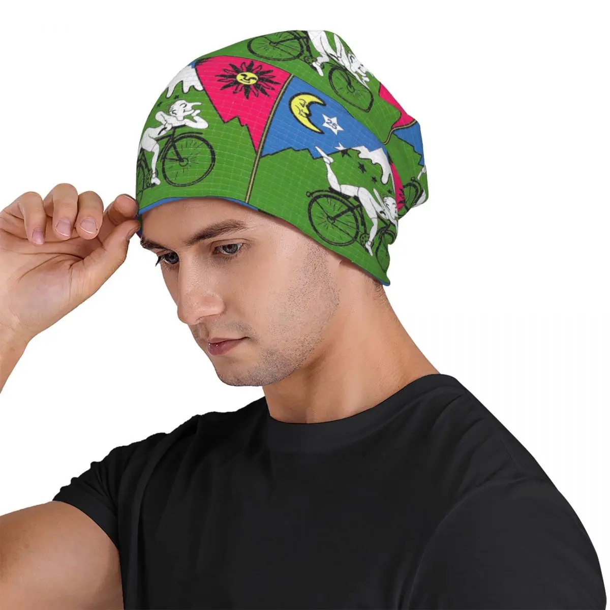 LSD - Albert Hofmann - Bicycle Day Men Women Adult Beanies Caps Knitted Bonnet Hat Warm Hip Hop Autumn Winter Skullies Hats