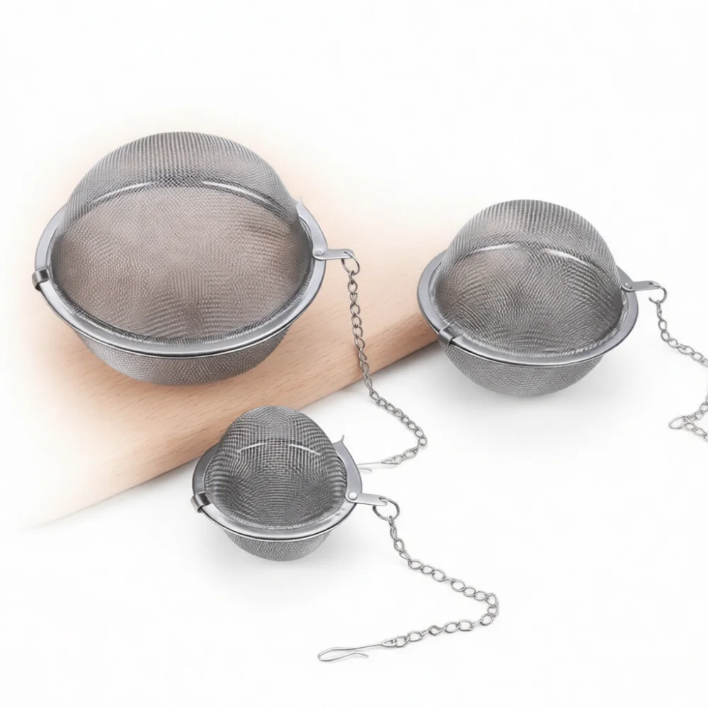 Metal Mesh Seasoning Infuser Ball Filter For Soup Stock Stew Herb Tea Brewing 304 Stainless Steel Kitchen Tool