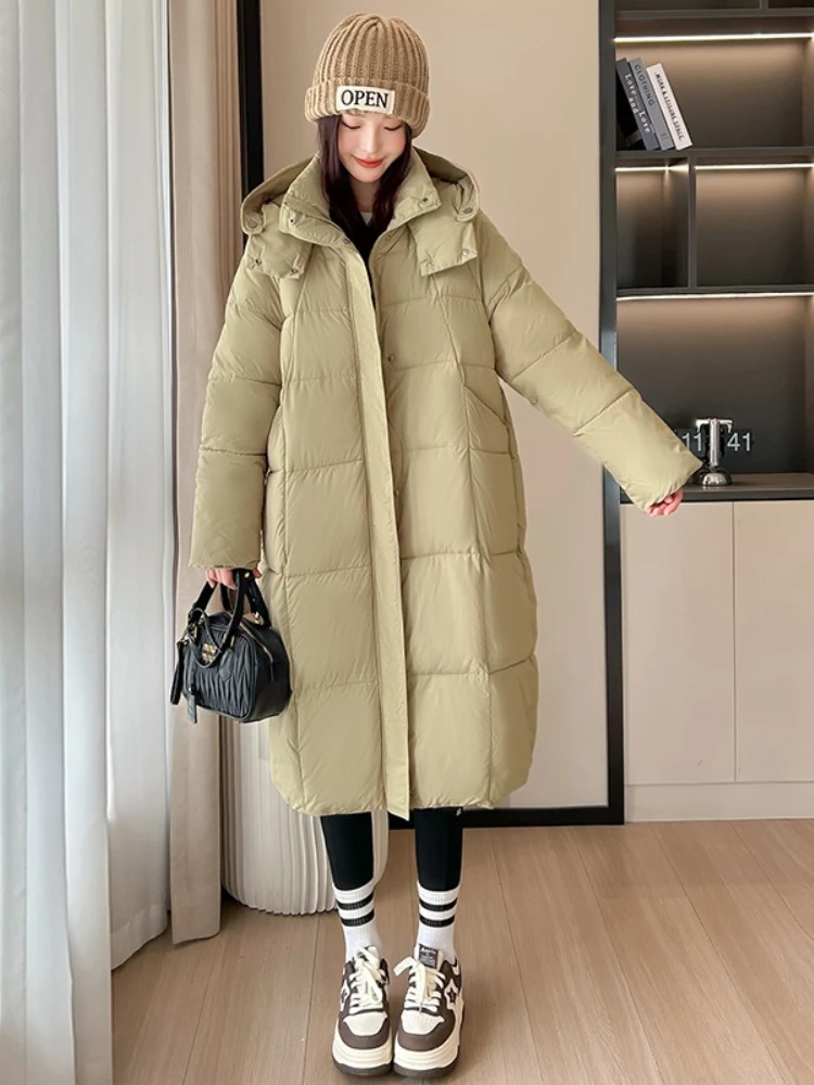 

AOSSVIAO зимняя теплая женская хлопковая куртка средней длины, парки выше колена, новое свободное универсальное пальто, модные модные топы с утолщенным капюшоном