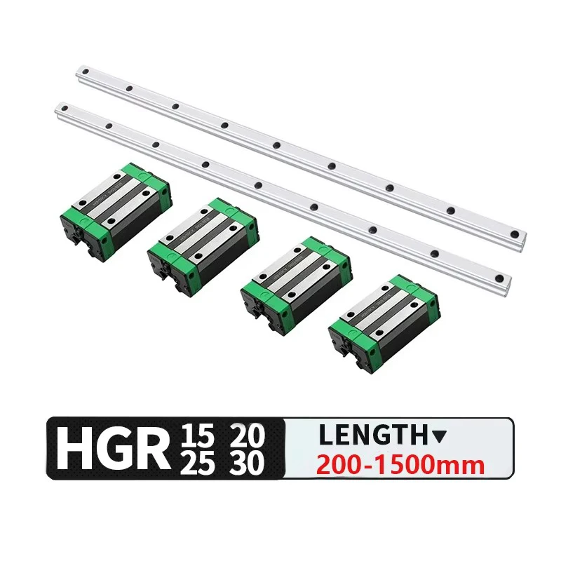 

Детали для ЧПУ: 2 шт. линейных направляющих HGR15/20/25/30 с 4 шт. подшипниковыми блоками серии HGH/HGW, высокое качество, для фрезерования и гравировки своими руками
