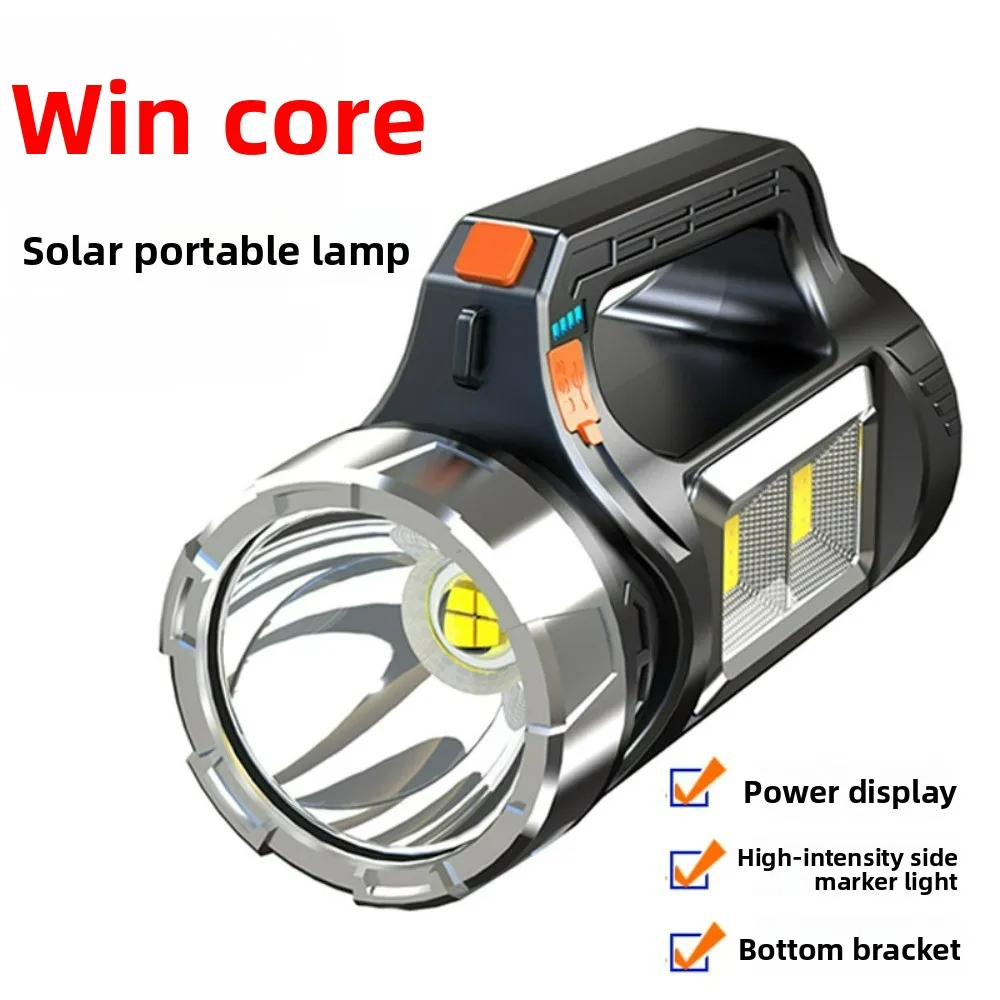 

Ручной фонарь на солнечной энергии: многофункциональный фонарик Супер яркий прожектор Многорежимы зарядки с боковым освещением COB