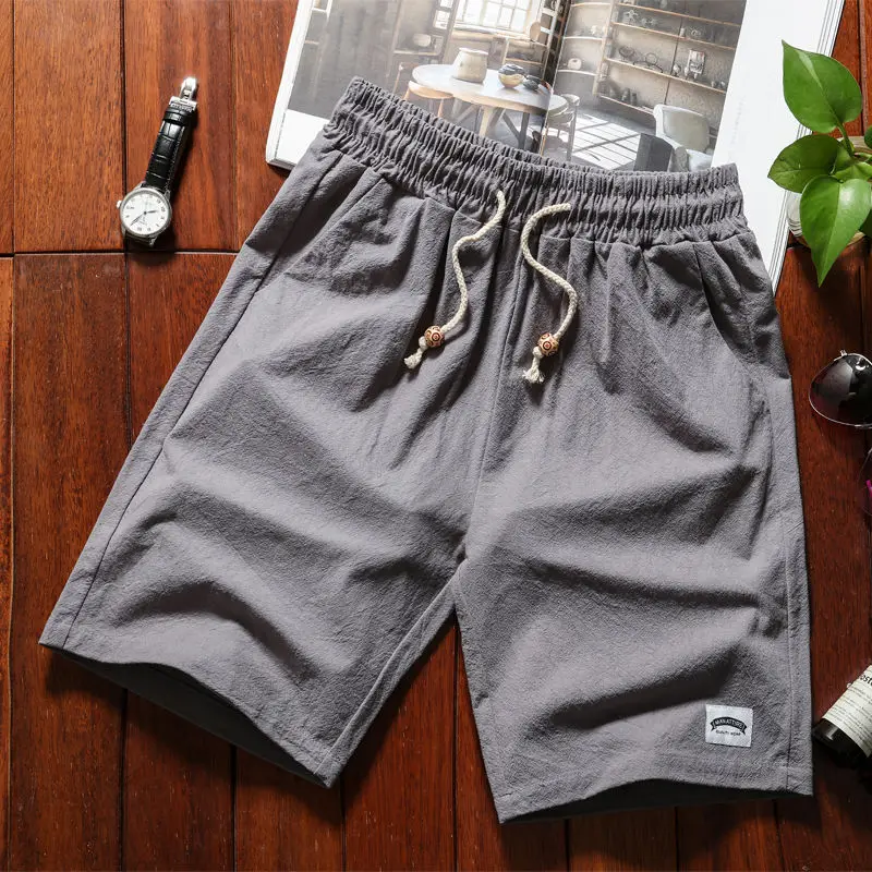 Men\'s Shorts Running Cotton Male Short Pants Loose Wide Baggy Gym Drawstring 3 Quarter With Vintage Clothing Streetwear Xl