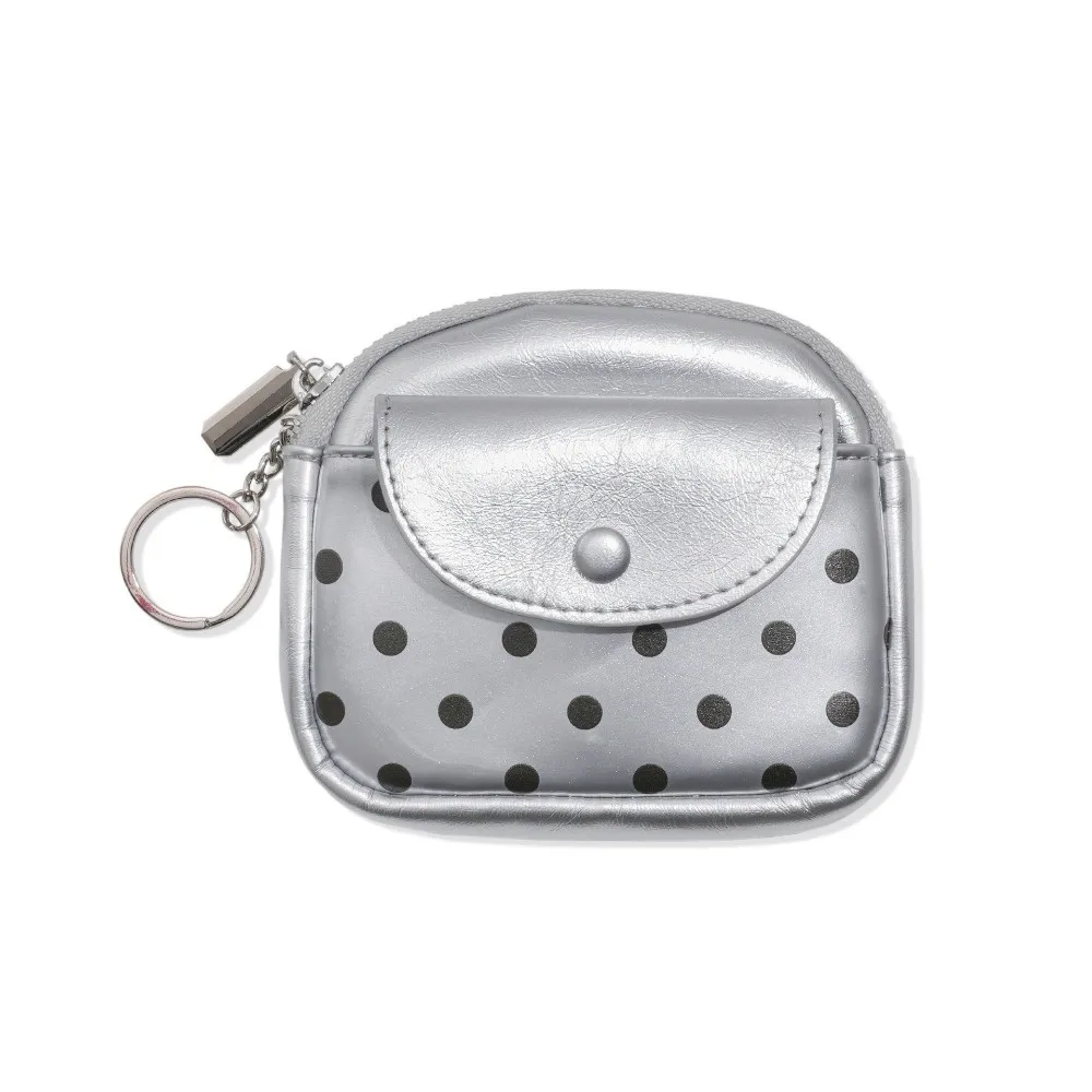 Korean Style Patent Leather Coin Purse PU Polka Dot Key Pouch Portable Multifunctional Card Holder Girls Women