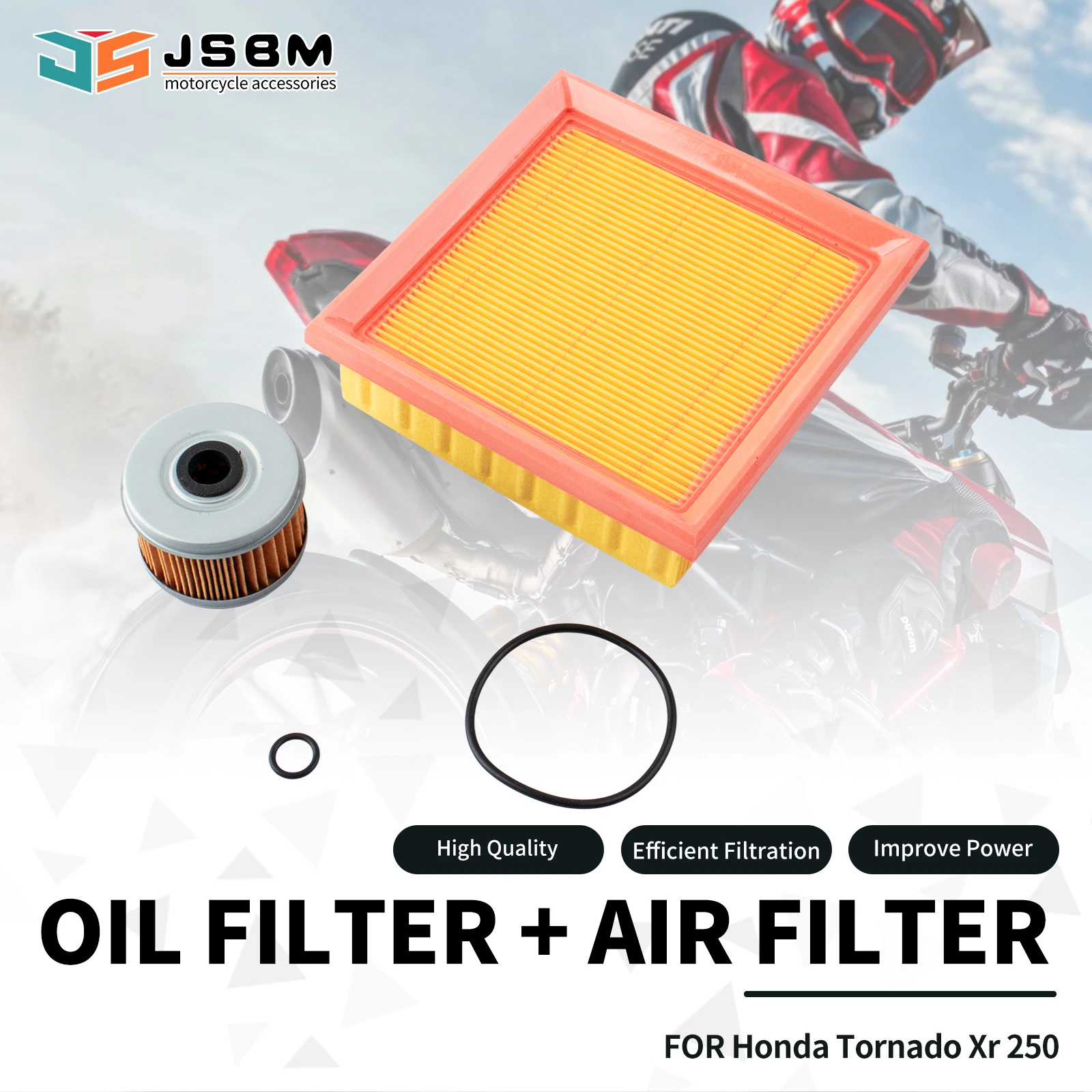JSBM Motorcycle Accessories Air Filter Oil Filters For Honda XR250 XR 250 Tornado 2001 2002 2003 2004 2005 2006 2007 2008