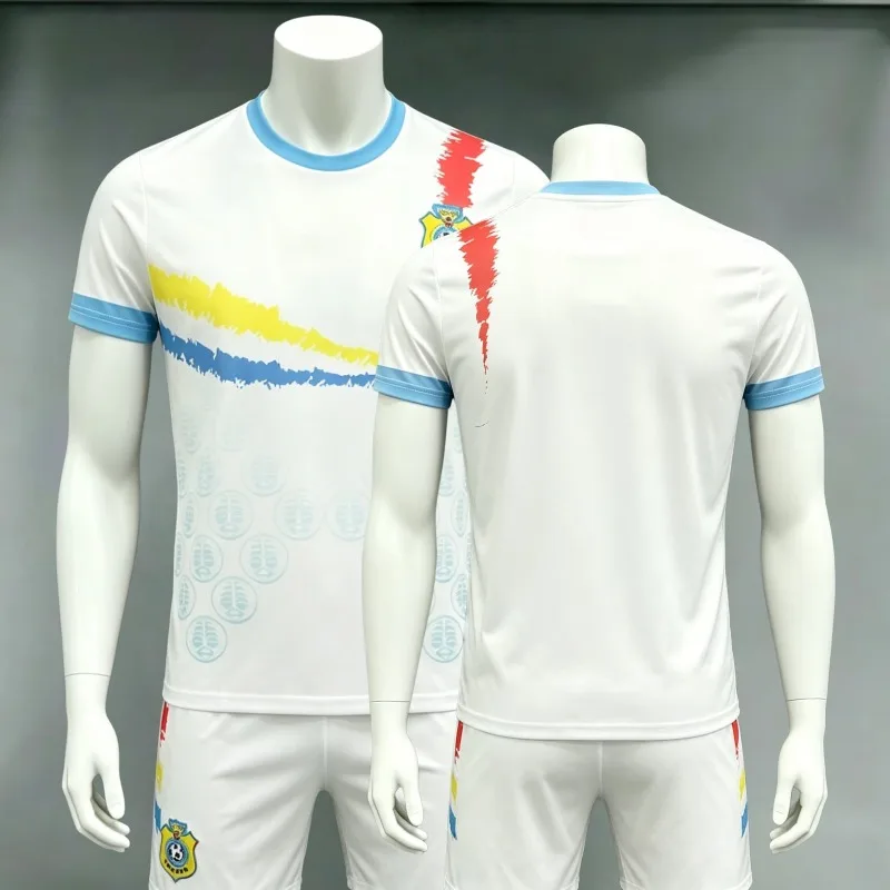 

DR Congo National Team Soccer Jersey Set Men's Casual Breathable Quick Dry Football Shirt + Shorts Uniform for Fans