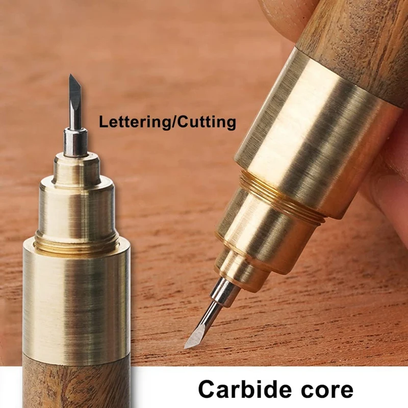 Woodworking Scriber Marking Tool Alloy Tip Scriber Pen Dual-Purpose Pen Brass Wood