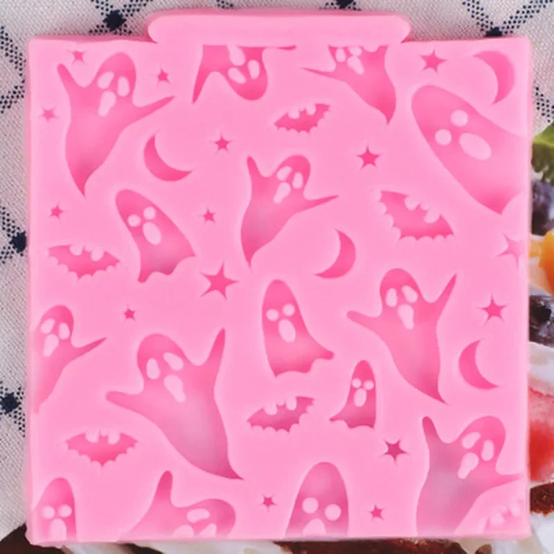 Halloween Ghosts Moon Star Silicone Mold Cake Border Cupcake Fondant Cake Candy Clay Chocolat Cookies Moulds