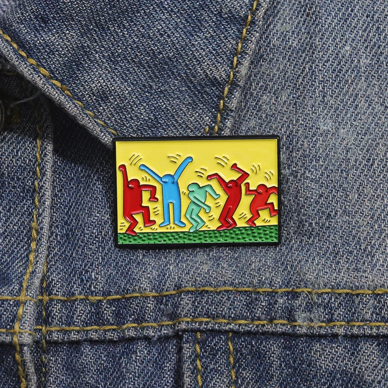 Lapel Badges Cartoon Fun Art Jewelry Gift for Kids Friends Dance Enamel Brooch Custom Artworks Drawing Pines