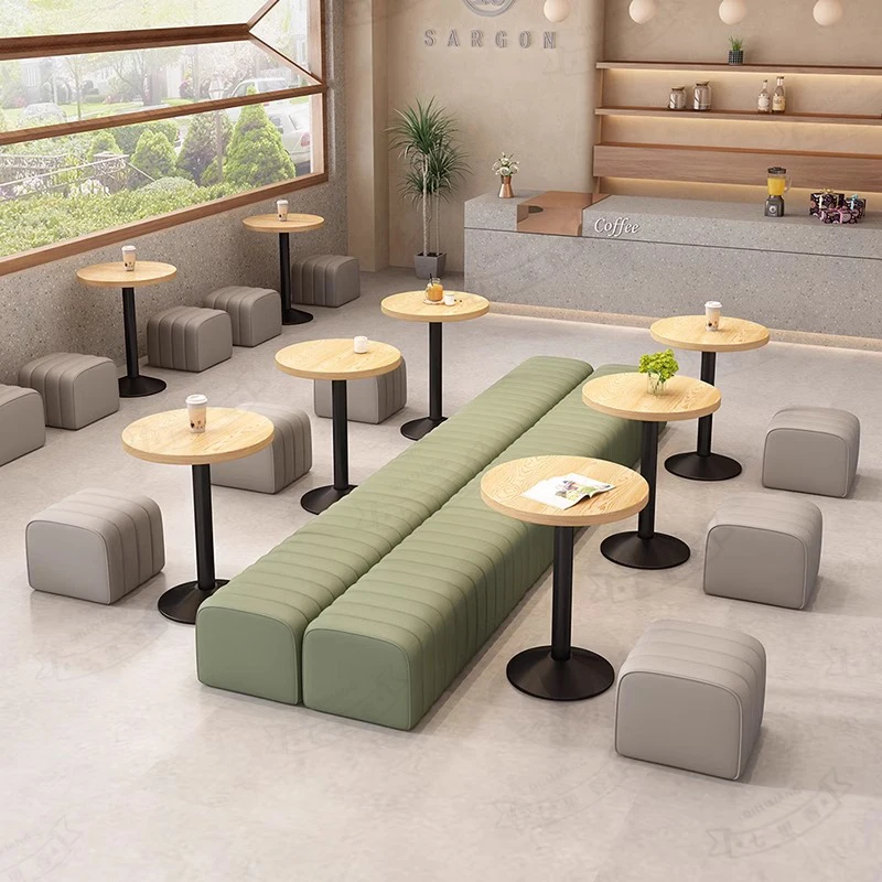 *Commercial Cream Style Cafe Milk Tea Dessert Shop Reception Seat for Rest Area for Restaurant Furniture