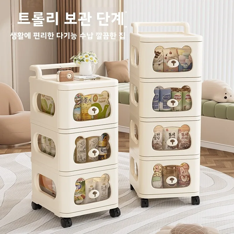 2/3/4/5/6 Multi-Layer Trolley plastic Storage Rack Trolley Living Room Drawer Cabinet Snacks sundries Organizer