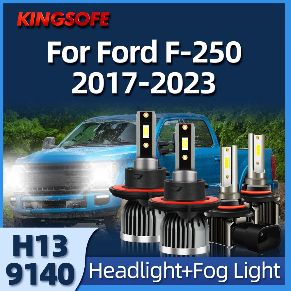 

LED H13 Lamps Car Headlight Auto Fog Lights 6000K White For Ford F-250 2017 2018 2019 2020 2021 2022 2023