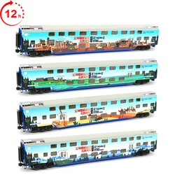 N Type 1/160 Train Model SRZ Double-decker Passenger Car Four-section Set Train Model Carriage Toy