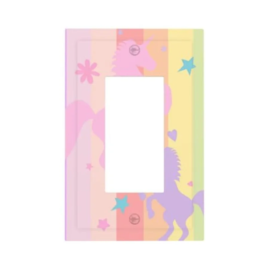 

Cute Purple Pink Single Light Switch Cover Plate 1 Gang Rocker Outlet Covers Decorative Electrical GFCI Wallplate Faceplates fo