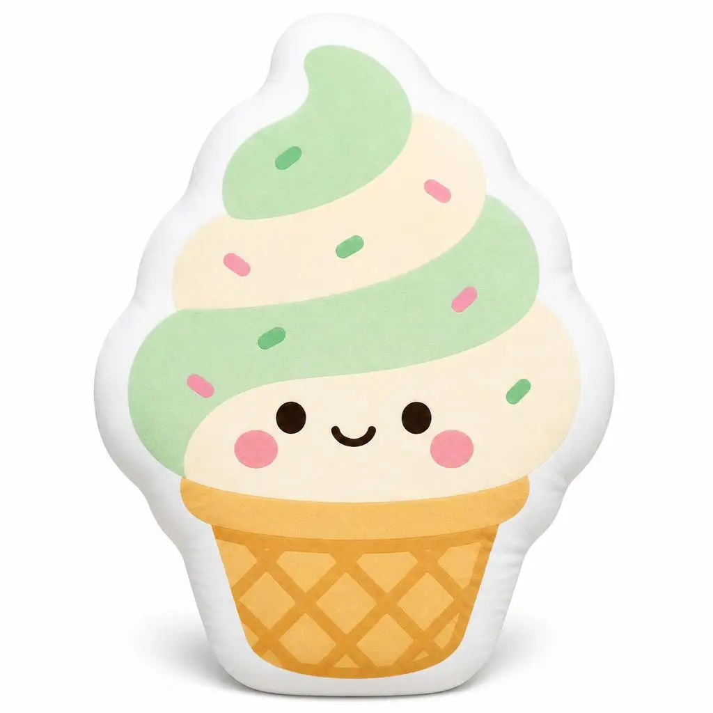 Mint Vanilla Ice Cream Dessert Lover Plush Pillow Cushion Funny Stuffed Throw Pillow Home Decor Sofa Cake Shop Baking Desserts