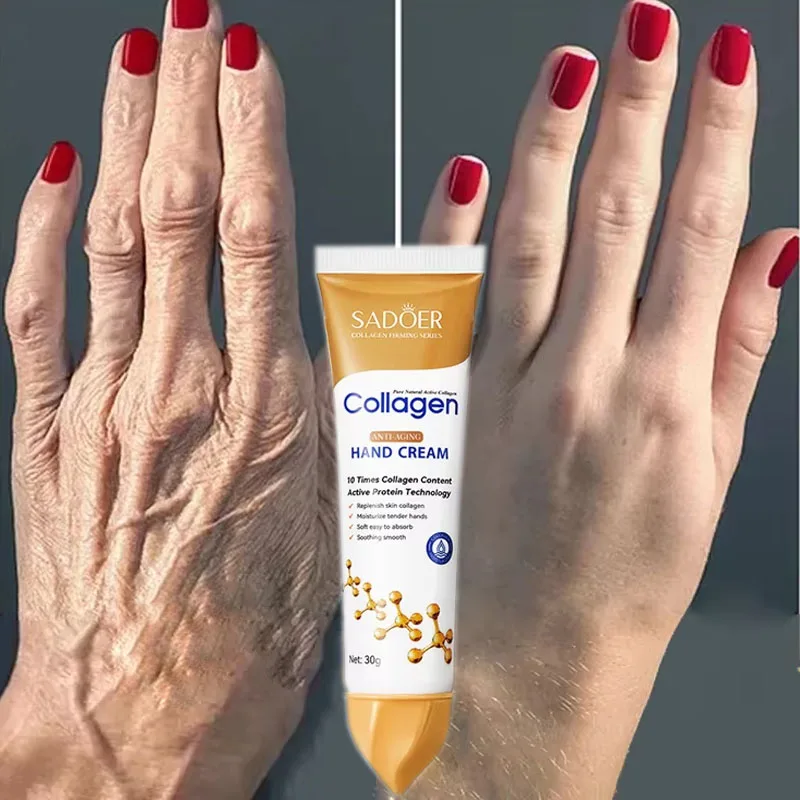 Collagen Anti-wrinkles Hand Cream Anti-Drying Whitening Moisturizing Repair Hand Lotion Anti-Aging Nourishing Smooth Skin Care