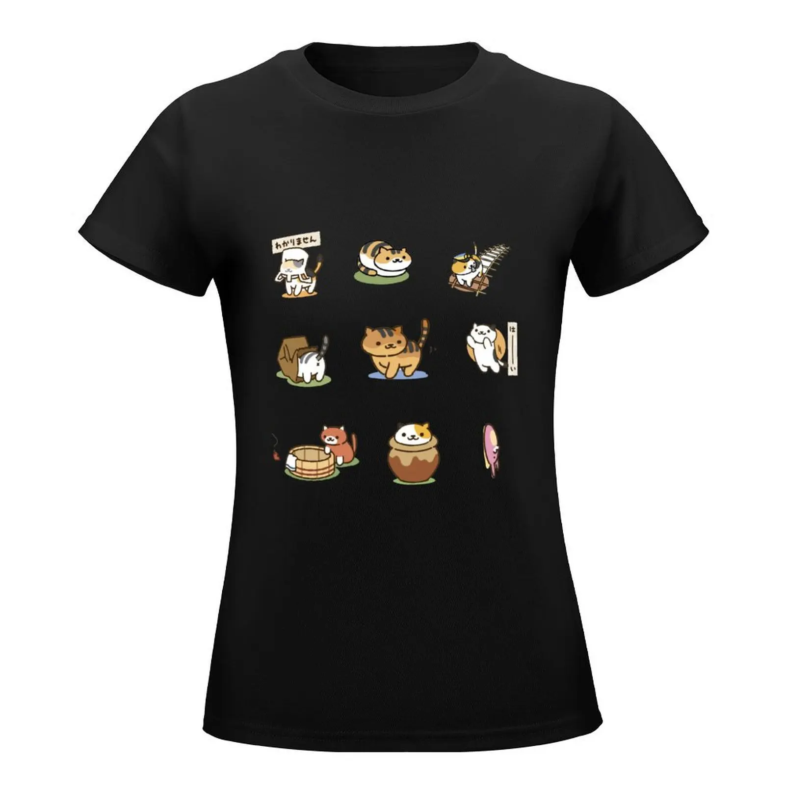 Neko Atsume - Deluxe T-Shirt cute tops shirts graphic tees Woman fashion