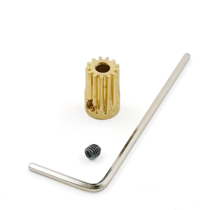 13T 0.5M Jackscrew Copper Gear 13 Teeth Motor Shaft 3/2.5/3.17mm Hole OD= 7.5mm Metal Pinion