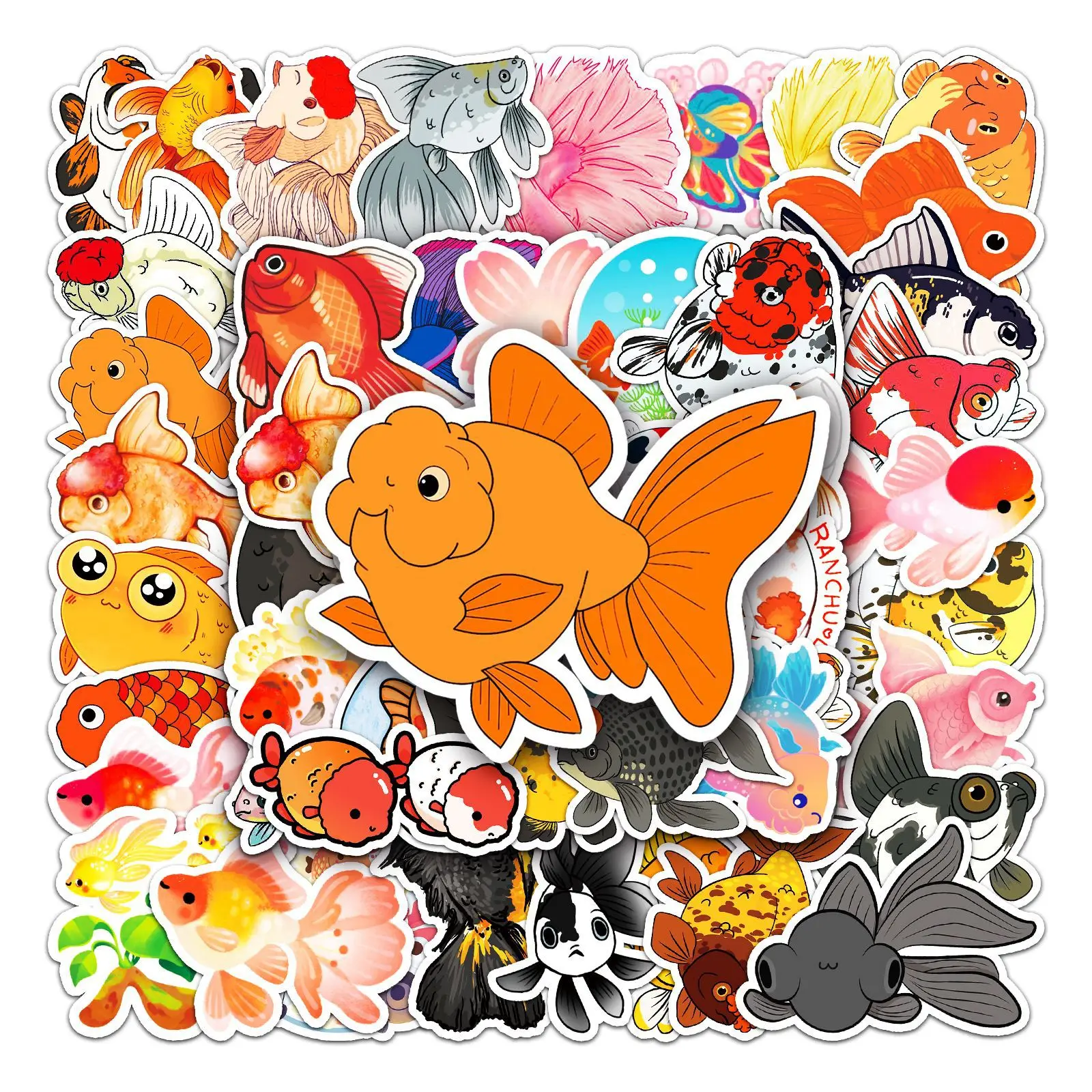 

50Pcs Cartoon Goldfish Series Graffiti Stickers Suitable for Laptop Helmets Desktop Decoration DIY Stickers Toys Wholesale