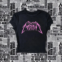 Summer Streetwear Punk Y2k Style Emo Girls Sexy Graphic T-Shirts Womens Clothing Aesthetic Fairy Letter Printed T-shirts 2000s
