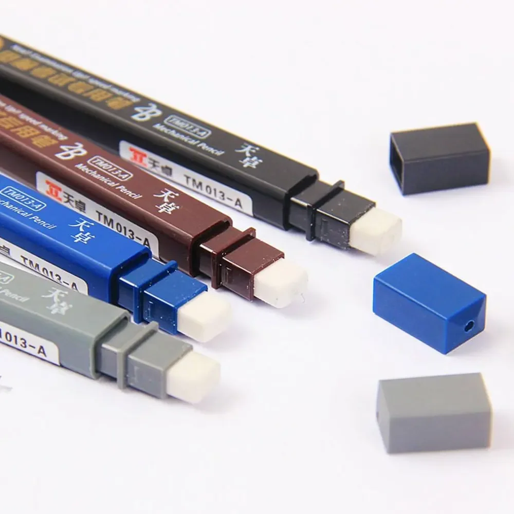 2B Automatisches Druckbleistift-Set, ausgestattet mit 6 schwarzen Minen, kein Anspitzen nötig, verschiedene Farben, Schul-Zeichenbedarf – Detail 4