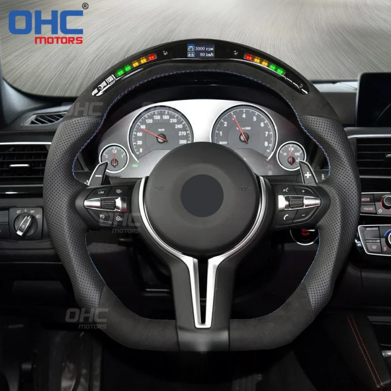 For BMW F15 X5X6F30 M3 M4 suede custom car steering wheel T-shaped design wholesale