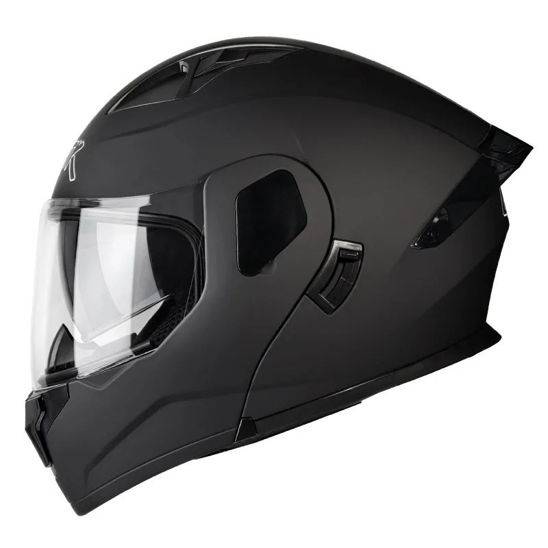 Sleek Men'S Modular Flip-Up Motorcycle Helmet with ABS Construction - No Accessories Included