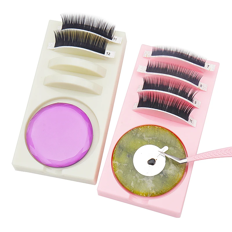 1pcs Acrylic Eyelash Extension Pallet False Lash Tray Strip Adhesive Glue Holder for Eyelash Extensions Accessories Tool