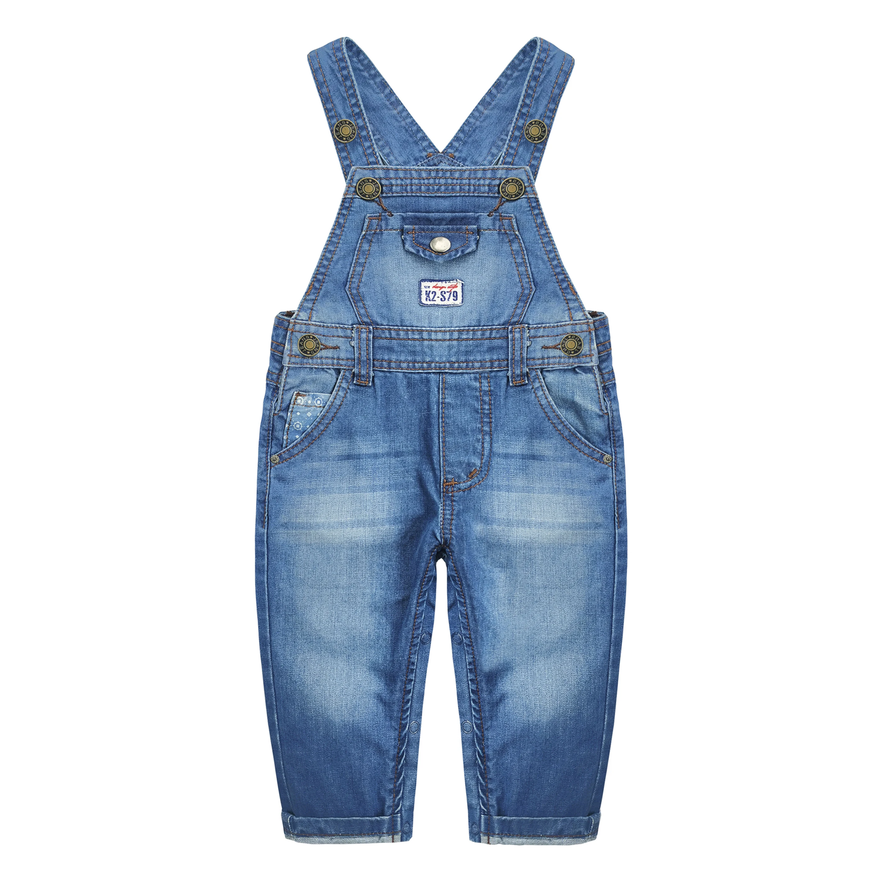 

KIDSCOOL SPACE Baby Clothes Toddler Girls Denim Overalls Big Bib Washed Cotton Jumpsuit Distressed Jean Pants