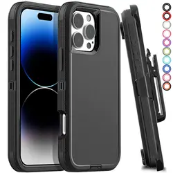 Heavy Duty Defender Case +Belt Clip Holster For iPhone 16 Pro Max 15 14 13 12 11 XR XS Max SE2 Armor Phone Cases Cover