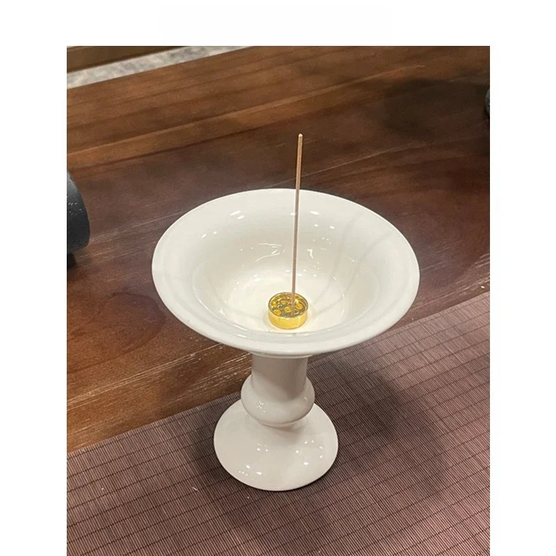 Wabi Sabi Ceramic Incense Holder, Vintage French Style Aromatherapy Tray with Ash Catcher, Zen Meditation Home Decor Centerpiece