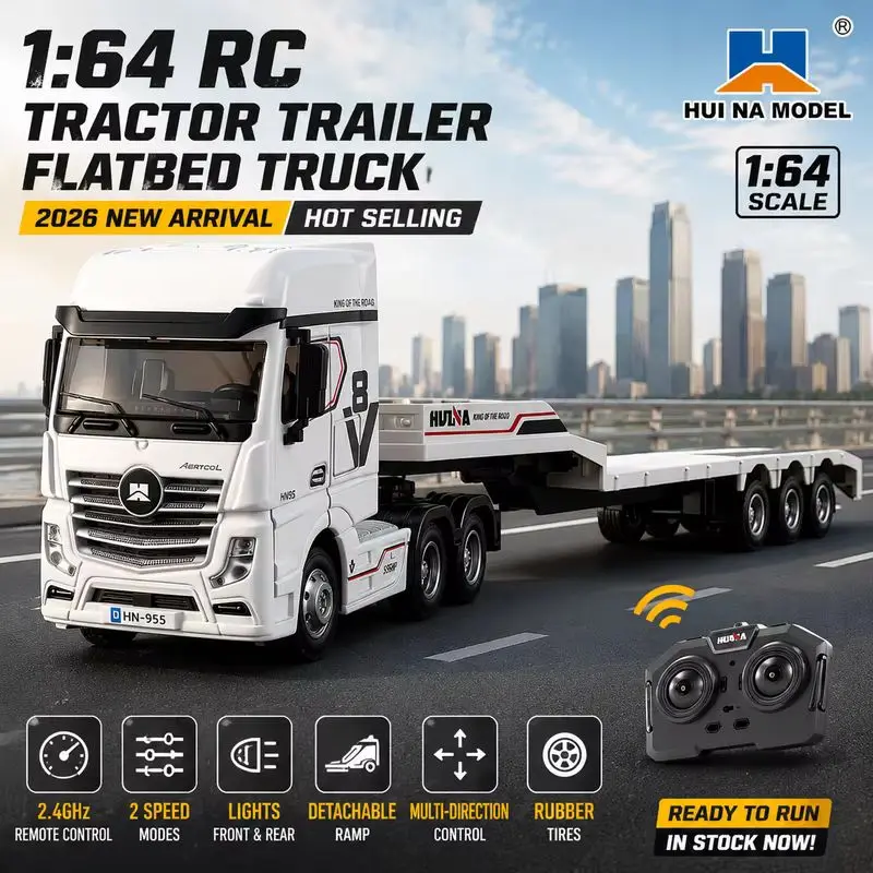New Color Scheme Huina 1:64 9900 Red Mini Trailer Tablet Trailer Model Full Scale Truck Toy Boy Truck Desktop Ornament Gift