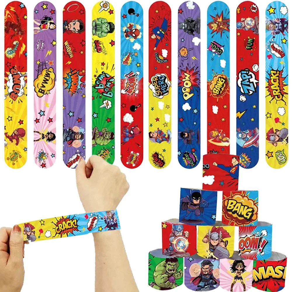 

Superhero Party Favors Slap Bracelets Kids Birthday Surprises Birthday Decorations Kids Pinata Gifts Toys