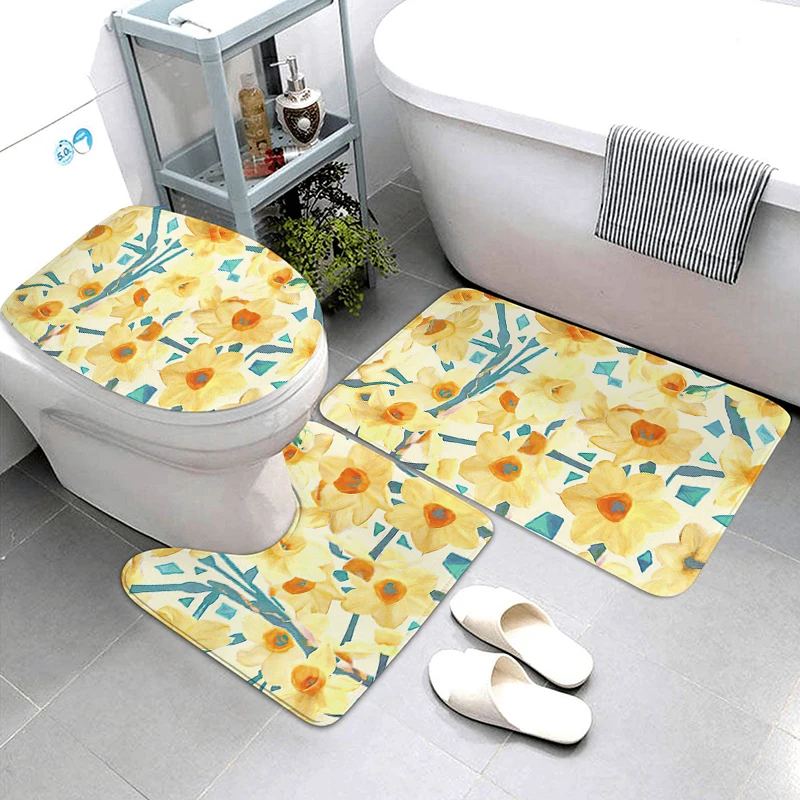 Anti-slip Bath Mat Bathroom Small Rug Foot Mat Entrance Door Mat Kitchen Mat Bedroom Balcony Room Mat Bathtub toilet rug waves