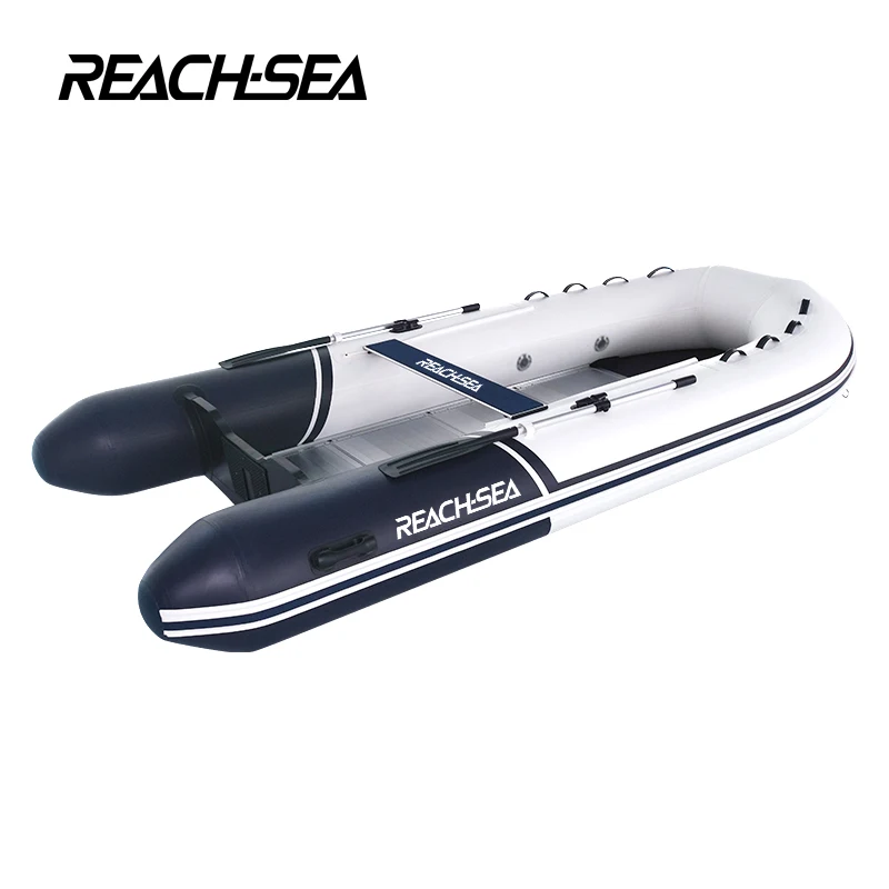 CE 420cm PVC Anti-Collision Speed Inflatable Fishing Boat For Water Sports Aluminum Floor Outdoor Drifting Recreation