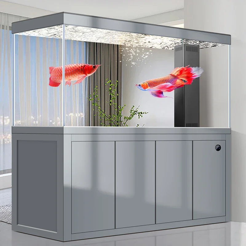 Fish tank A large rectangular aquarium with ultra-clear glass