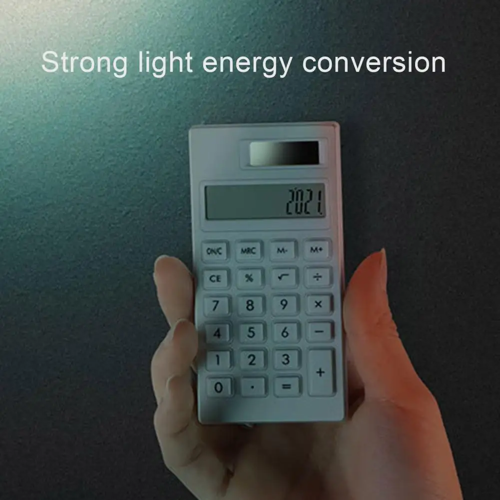 Calculadora de botón duradera, calculadora mecánica de 12 dígitos con pantalla Lcd para oficina, escuela, hogar, fácil de leer, eficiente