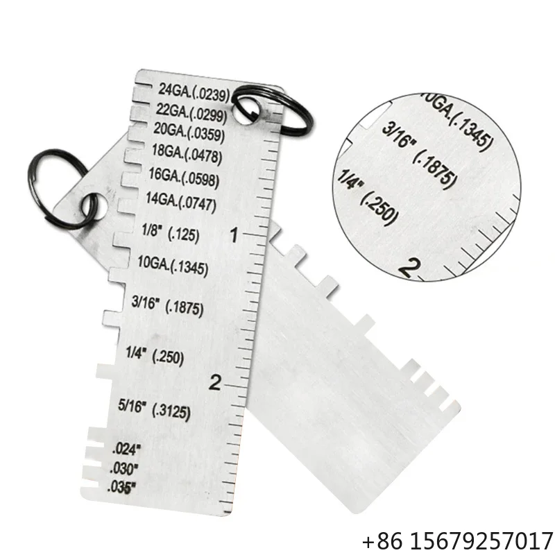 Stainless Steel Thickness Gauge Weld Inspection Ruler Welding Seam Gauge Caliper Wire/Metal Sheet Measuring Tools