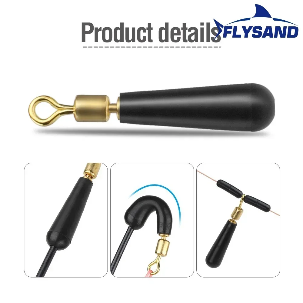 50 stücke Drift Angeln Float Sitze Kupfer Kopf Gummi Bobber Halter für LED Schwimmt Anti-Tangle Rotierenden Boje Sitz – Detail 4