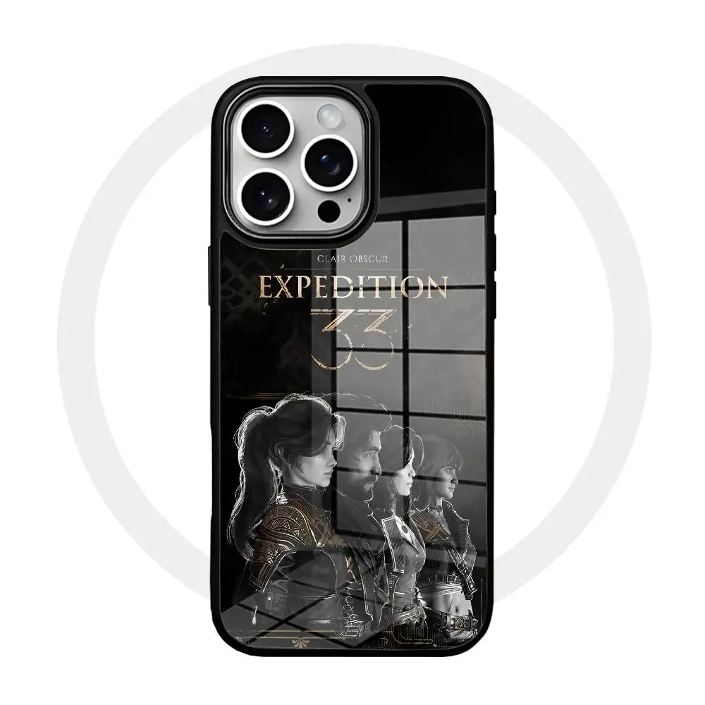 

C-Clair Obscur E-Expedition 33 Phone Case Magnetic Glass Phone Case For Iphone 16 15 14 12 11 13 Pro Max Mini Puls Cover