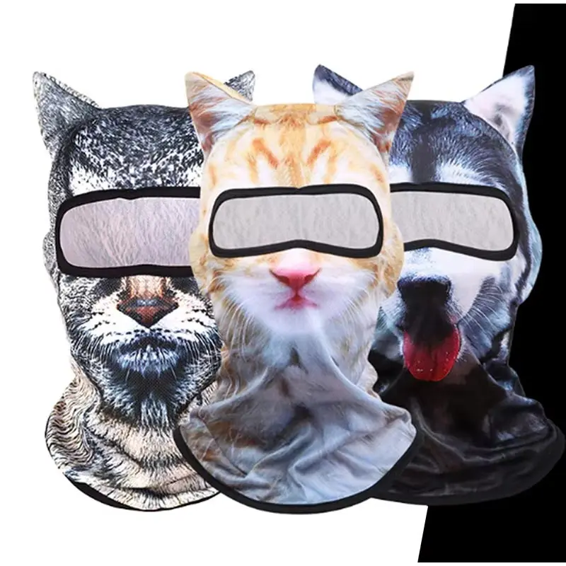 3D Cat Ski Balaclava Hat Full Face Covering Hood Masque Animal Balaclava Motorcycle Riding Face Mask Outdoor Sun Protection Hat