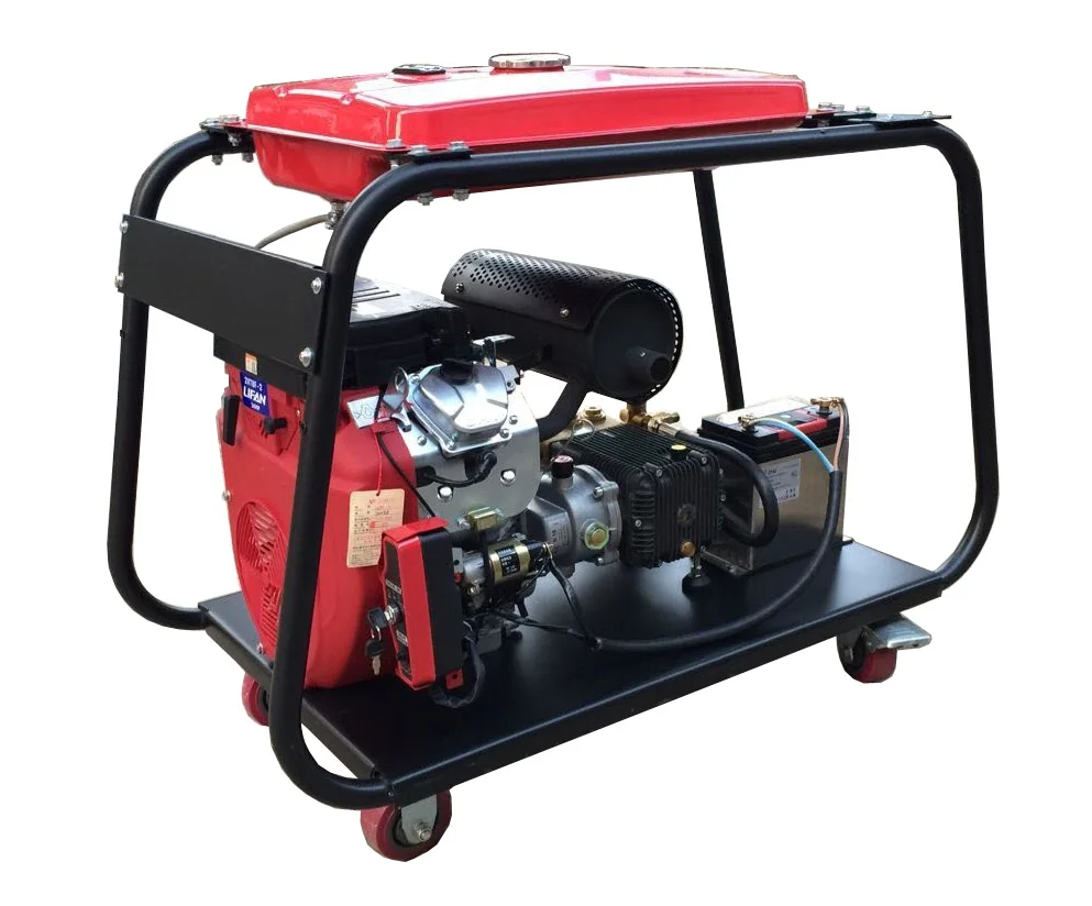 2900PSI 22HP 200bar 50LPM Gasoline Engine Multifunction Industrial Pump Community High Pressure Water Jet Sewer Cleaning Machine